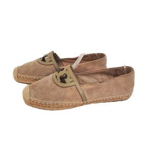 Tory Burch Taupe Suede Espadrille Sidney Flats
